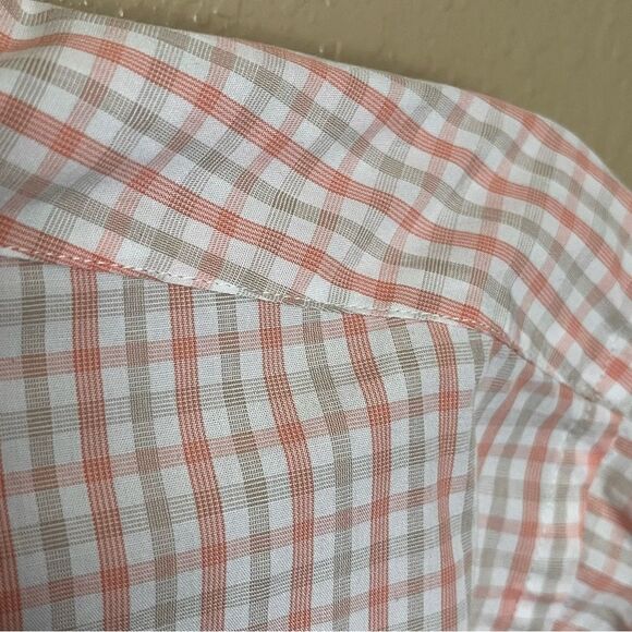 Michael Michael Kors 100% Cotton Pink & Gray Long Sleeve Button Shirt Size 16.5 - Picture 7 of 9